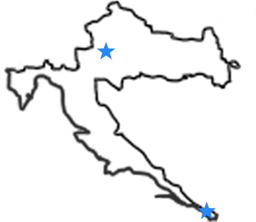 ザグレブ 〜 ドブロブニク Map