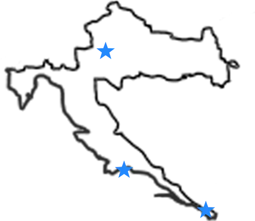 ドブロブニク 〜 スプリット 〜 ザグレブ Map